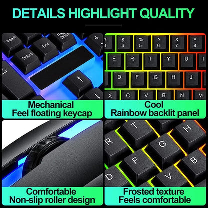 RGB Gaming Keyboard & Mouse Set – USB Wired for PC, Xbox, PS4 - Freshdropps