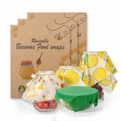 Cotton Beeswax Food Wraps – Reusable Fresh-Keeping Cloth Set - Freshdropps