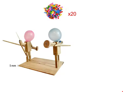 Handmade Balloon Heads Wooden Fighter Puppets - Freshdropps