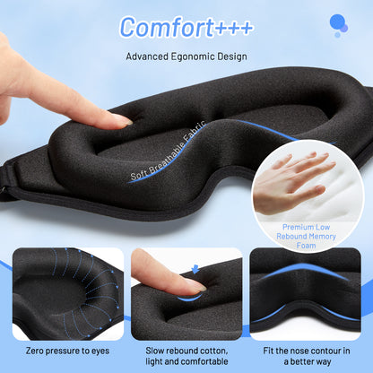 3D Natural Memory Foam Sleep Mask for Comfort - Freshdropps