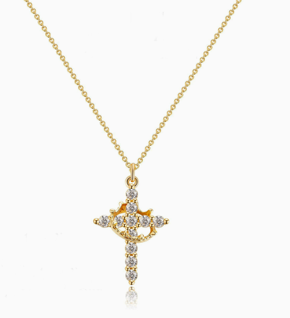 Crown Cross Necklace - Freshdropps