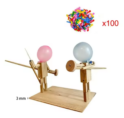Handmade Balloon Heads Wooden Fighter Puppets - Freshdropps