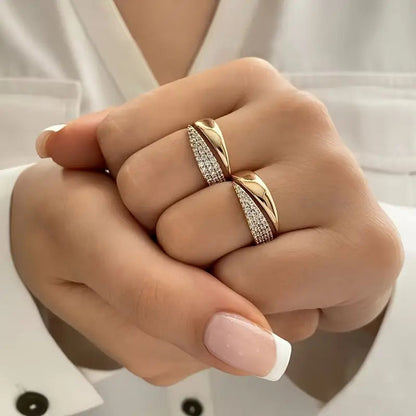 Elegant Adjustable Sparkle Ring – Crystal Statement Jewelry - Freshdropps