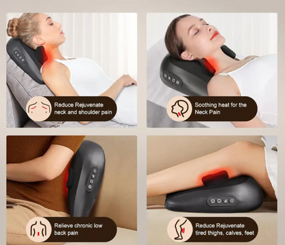 Neck & Shoulder Massage Pillow – Deep Kneading Ergonomic Cushion - Freshdropps