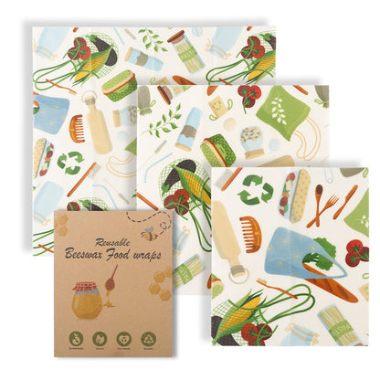 Cotton Beeswax Food Wraps – Reusable Fresh-Keeping Cloth Set - Freshdropps