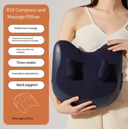 Neck & Shoulder Massage Pillow – Deep Kneading Ergonomic Cushion - Freshdropps