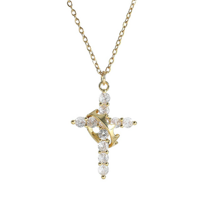 Crown Cross Necklace - Freshdropps