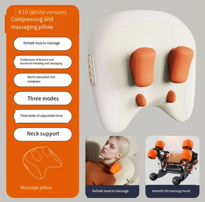 Neck & Shoulder Massage Pillow – Deep Kneading Ergonomic Cushion - Freshdropps