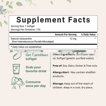 Astaxanthin Soft Capsules – 120 Antioxidant Wellness Tablets - Freshdropps