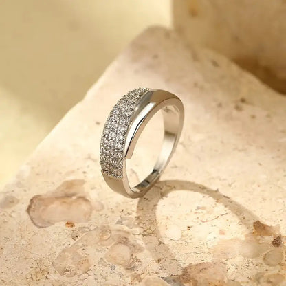 Elegant Adjustable Sparkle Ring – Crystal Statement Jewelry - Freshdropps