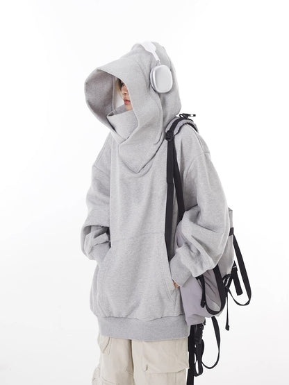 Loose High Collar Fleece-Lined Hoodie – Warm Winter Sweater - Freshdropps