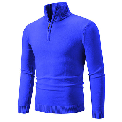 Men's Plus Size Fleece Zip Mock Neck Sweater – Autumn/Winter - Freshdropps