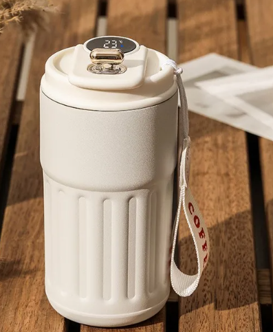 Smart Digital Thermal Bottle – Insulated Stainless Steel Coffee Mug 450ml - Freshdropps