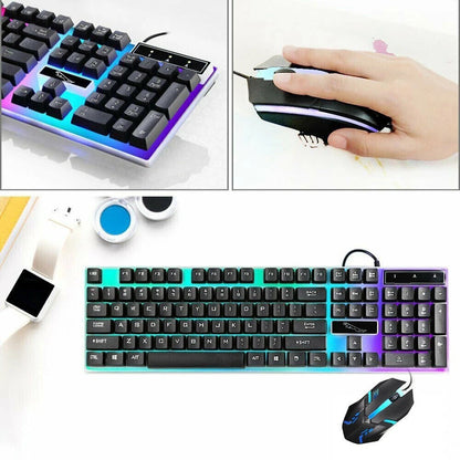 RGB Gaming Keyboard & Mouse Set – USB Wired for PC, Xbox, PS4 - Freshdropps