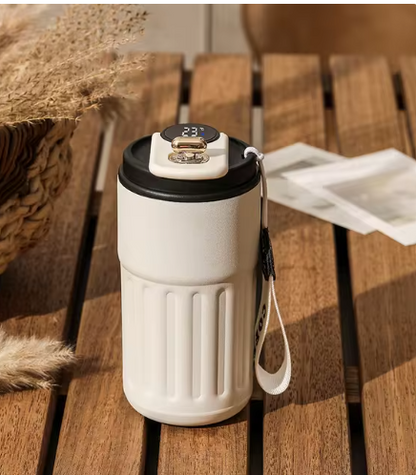 Smart Digital Thermal Bottle – Insulated Stainless Steel Coffee Mug 450ml - Freshdropps