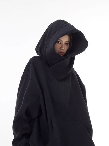 Loose High Collar Fleece-Lined Hoodie – Warm Winter Sweater - Freshdropps