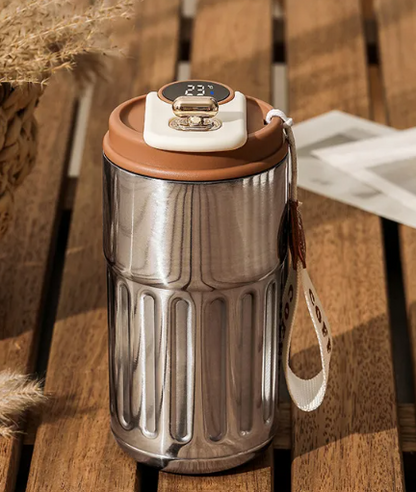 Smart Digital Thermal Bottle – Insulated Stainless Steel Coffee Mug 450ml - Freshdropps