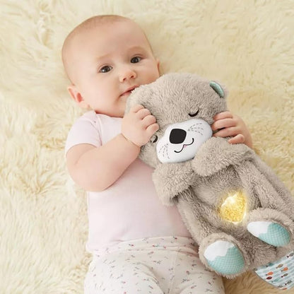 Sound Machine Soothe 'n Snuggle Otter Portable Plush Baby Toy with Sensory Details Music Lights & Rhythmic Breathing Motion - Freshdropps