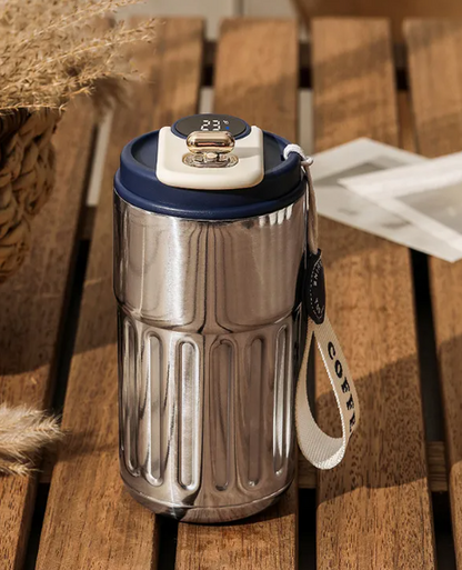 Smart Digital Thermal Bottle – Insulated Stainless Steel Coffee Mug 450ml - Freshdropps