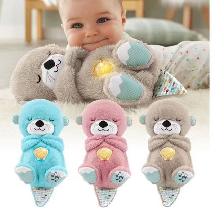 Sound Machine Soothe 'n Snuggle Otter Portable Plush Baby Toy with Sensory Details Music Lights & Rhythmic Breathing Motion - Freshdropps