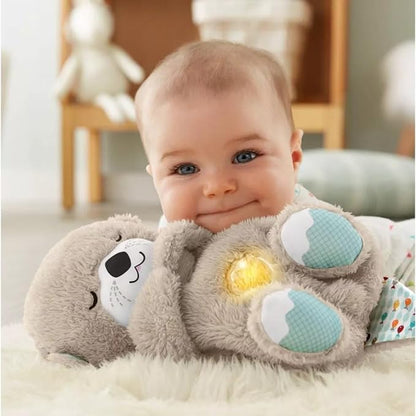 Sound Machine Soothe 'n Snuggle Otter Portable Plush Baby Toy with Sensory Details Music Lights & Rhythmic Breathing Motion - Freshdropps