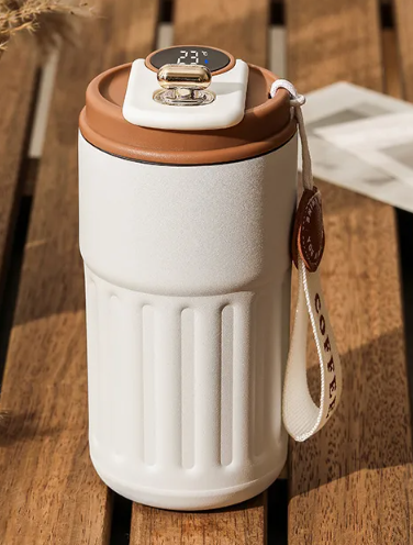 Smart Digital Thermal Bottle – Insulated Stainless Steel Coffee Mug 450ml - Freshdropps