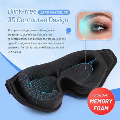 3D Natural Memory Foam Sleep Mask for Comfort - Freshdropps