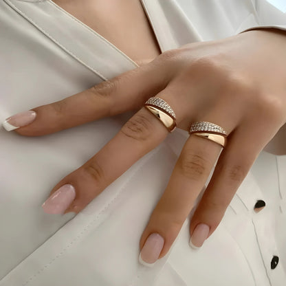 Elegant Adjustable Sparkle Ring – Crystal Statement Jewelry - Freshdropps